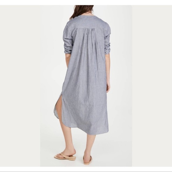 (SOLD) Nili Lotan Raven Shirt Dress Midi Stripe Dress - Picture 3 of 11